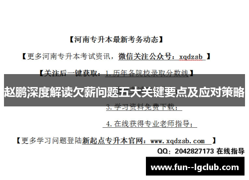 赵鹏深度解读欠薪问题五大关键要点及应对策略